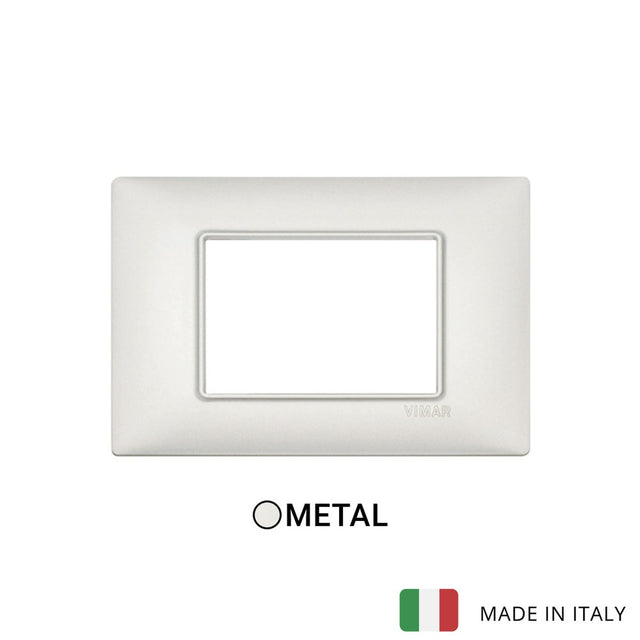 Vimar Plana Plate 3M Metal Pearl Silver