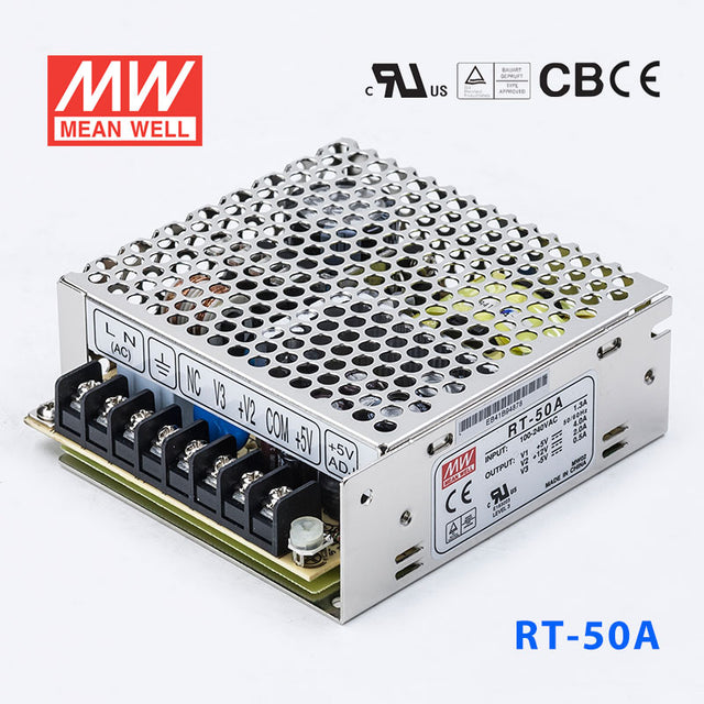 Mean Well RT-50A Power Supply 50W 5V 12V -5V