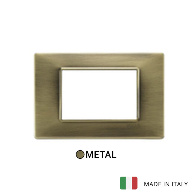 Vimar Plana Plate 3M Metal Antique Brass