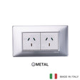 Vimar Plana Metal 2 Socket - Brushed Aluminum - 10A