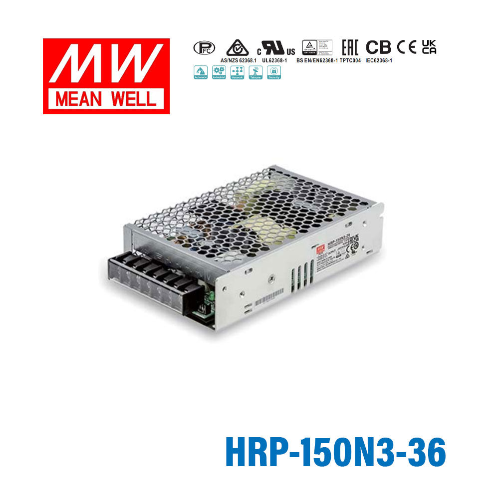 Mean Well HRP-150N3-36 Power Supply 154.8W 36V, 300% peak power model 4.3A