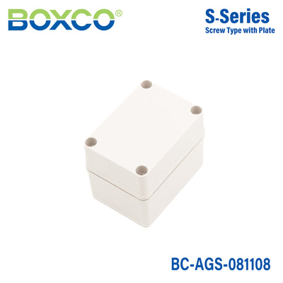 Boxco S-Series 80x110x85mm Plastic Enclosure, IP67, IK08, ABS, Grey Cover, Screw Type