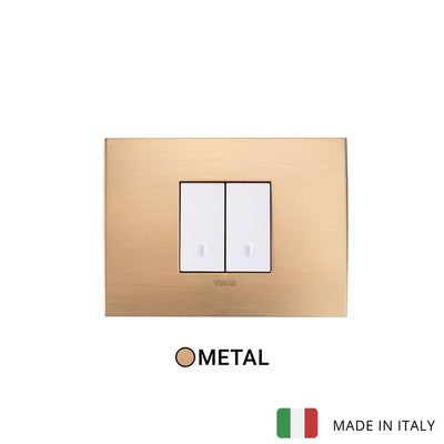 Vimar Arke Metal 2 Gang switch - Brushed Brass - 16A