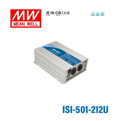 Mean Well ISI-501-212U True Sine Wave DC-AC Inverter 450W 110V out 12V in with MPPT Solar Charger