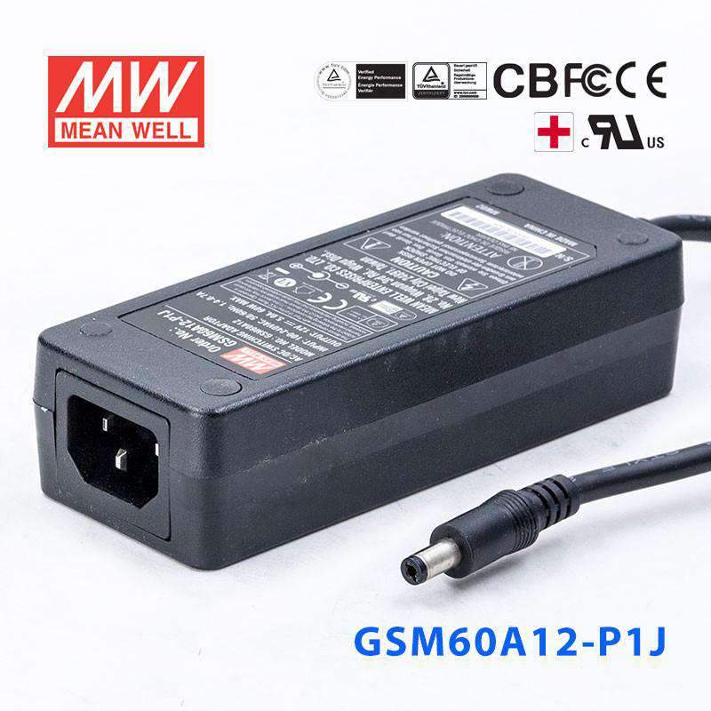 Mean Well GSM60A12-P1J Power Supply 60W 12V 5A