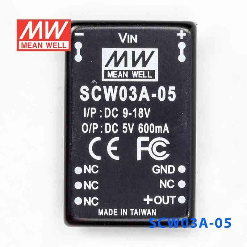 Mean Well SCW03A-05 DC-DC Converter - 3W 9~18V DC in 5V out 600mA - PHOTO 2