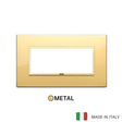 Vimar Eikon Evo Plate 5M Aluminium Polished Gold w Gold Frame