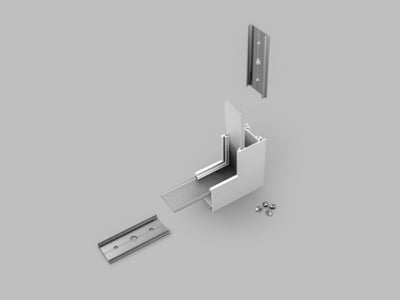 Archilight Alumnium Corner Joiner for Decorus - 23mm Width - 90 Degree - White - Bent