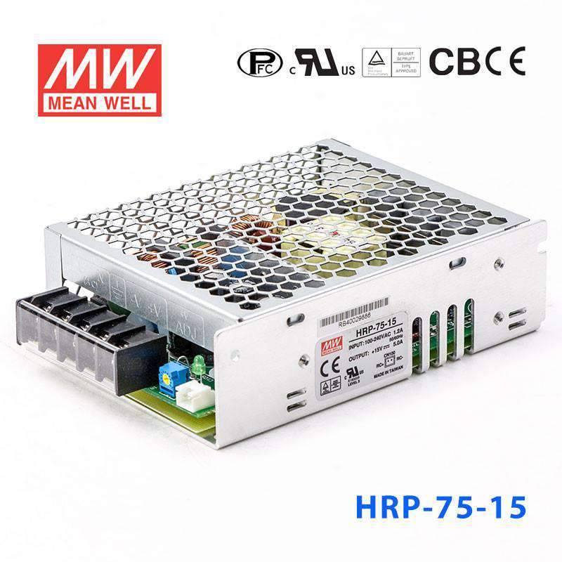 Mean Well HRP-75-15  Power Supply 75W 15V 5A