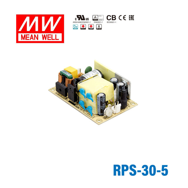 Mean Well RPS-30-5 Green Power Supply W 5V 6A - Medical Power Supply