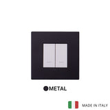 Vimar Eikon Metal 2 Gang Switch - Brushed Black - 16A