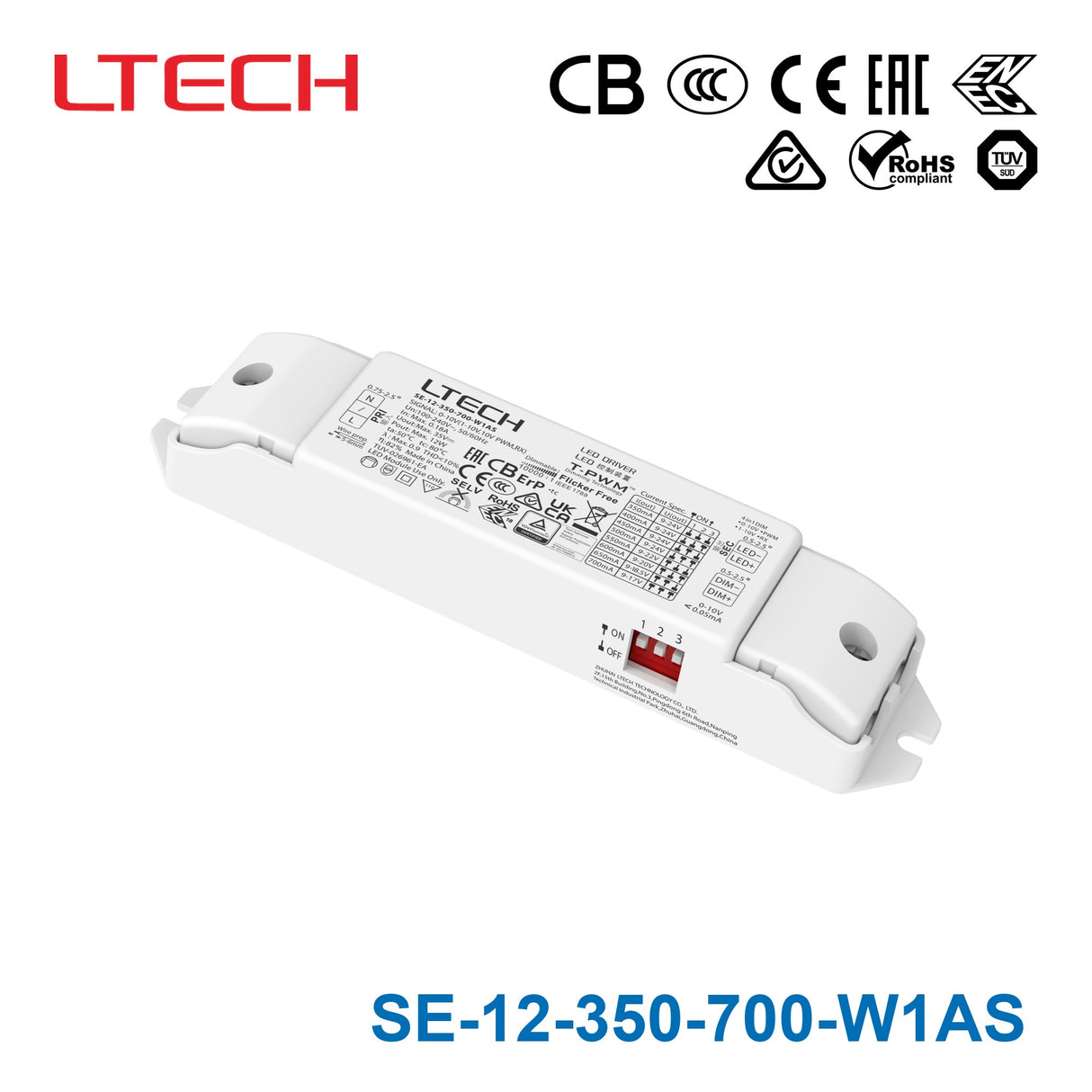 Ltech SE-12-350-700-W1AS 12W 9-24VDC CC 0-10V LED Driver 0.35-0.7A
