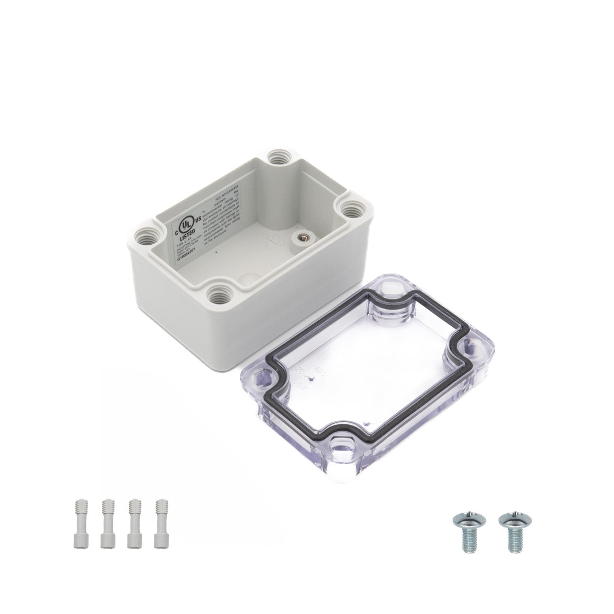 Boxco S-Series 65x95x55mm Plastic Enclosure, IP67, IK08, PC, Transparent Cover, Screw Type - PHOTO 3