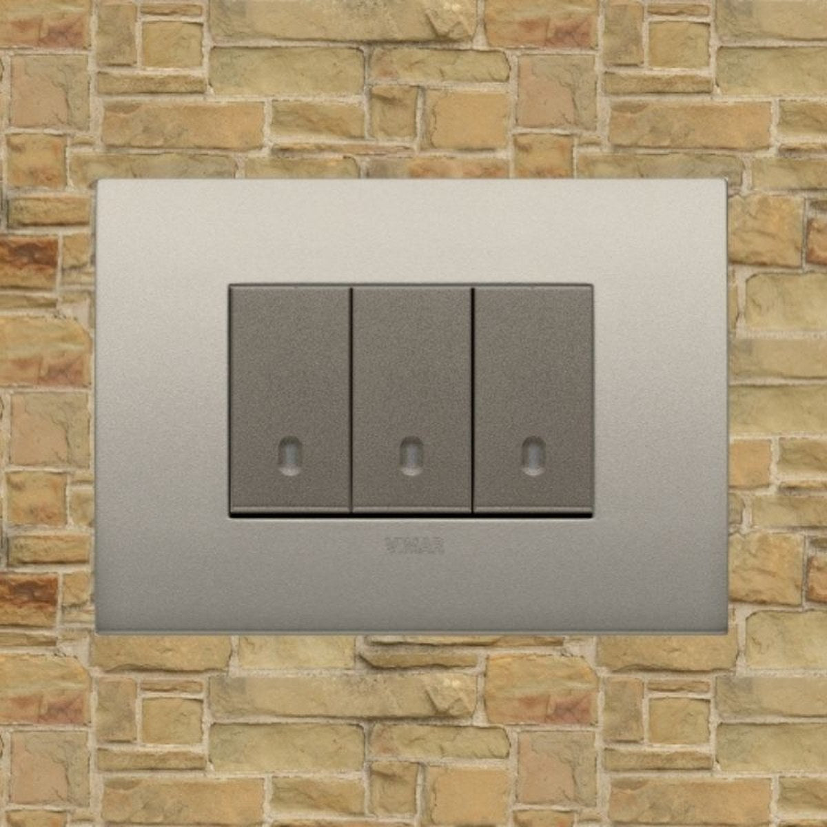 Vimar Arke Metal 3 Gang switch - Matt Champagne - 16A - PHOTO 6