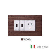 Vimar Eikon Wood 2 USB, 1 Socket - American Walnut - 15A