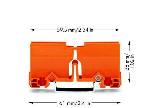 Wago 773-332 Mounting Carrier 773 Series - 2.5 mm² / 4 mm² / 6 mm² for DIN-35 Rail Mounting/Screw Orange - PHOTO 1