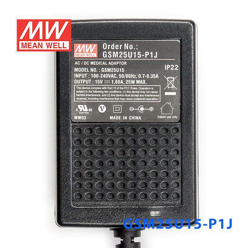 Mean Well GSM25U15-P1J Power Supply 25W 15V - PHOTO 2