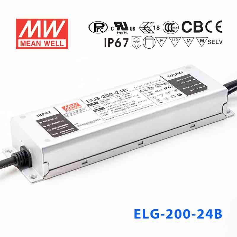 Mean Well ELG-200-24B Power Supply 200W 24V - Dimmable 8.4A
