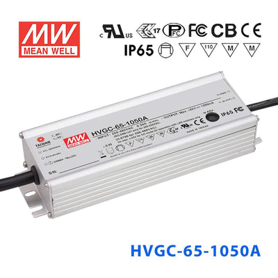 Mean Well HVGC-65-1050A Power Supply 65W 1050mA - Adjustable