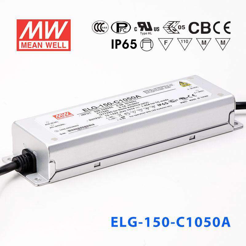 Mean Well ELG-150-C1050A Power Supply 150W 1050mA - Adjustable