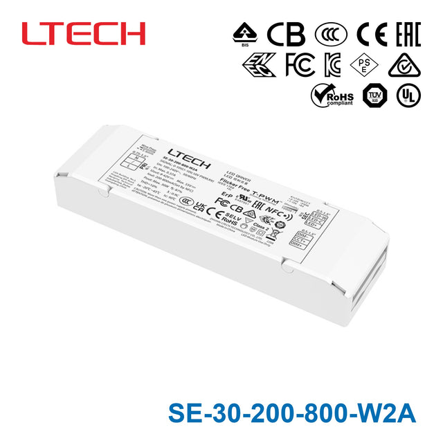 Ltech SE-30-200-800-W2A 30W 9-42VDC CC 0-10V LED Driver 0.2-0.8A
