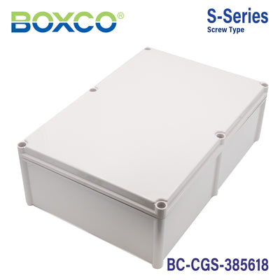 Boxco S-Series 380x560x180mm Plastic Enclosure, IP67, IK08, PC, Grey Cover, Screw Type