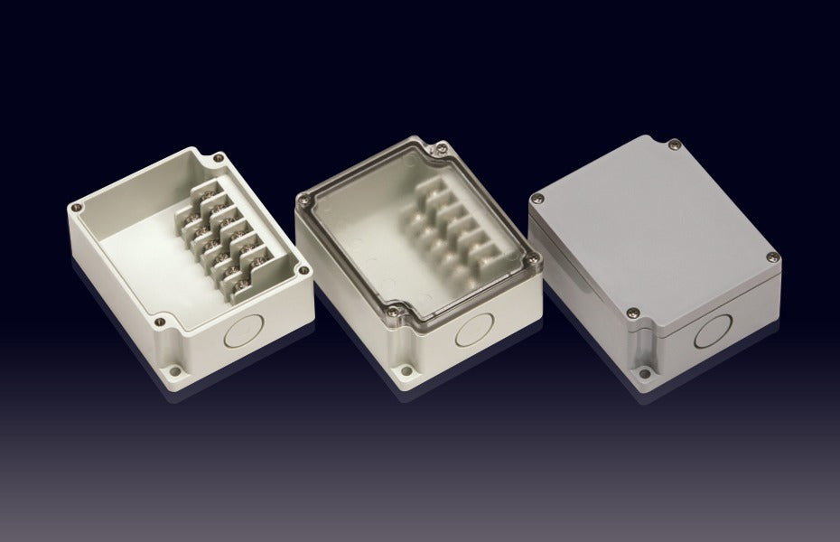 Boxco Terminal Box 6-pole 55x91x43mm, IP67, IK08, ABS, Grey Cover