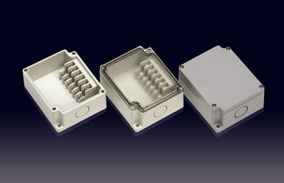Boxco Terminal Box 6-pole 55x91x43mm, IP67, IK08, ABS, Grey Cover