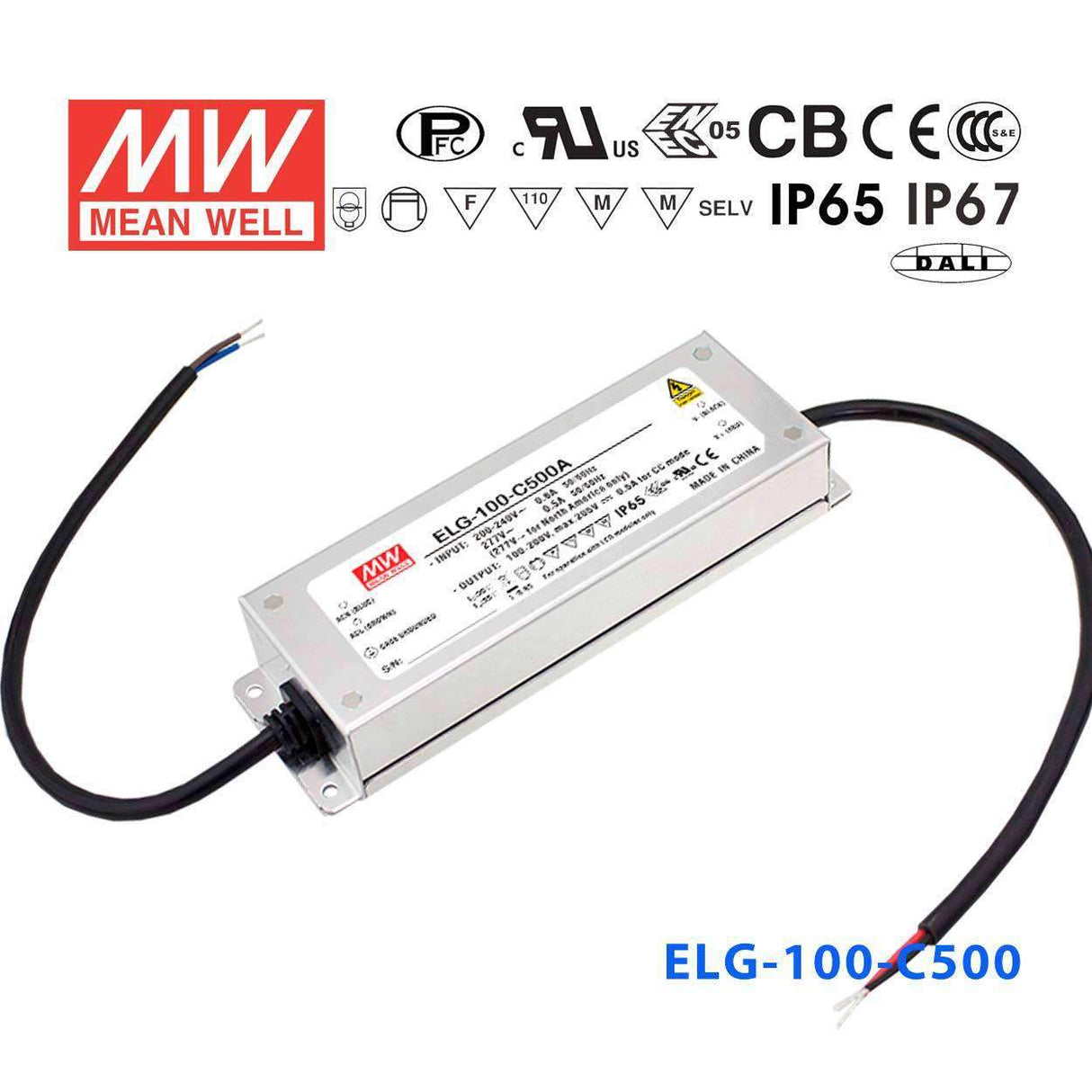 Mean Well ELG-100-C500DA Power Supply 100W 500mA - DALI