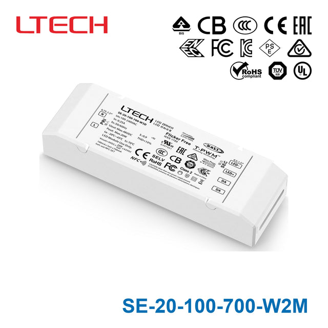 Ltech SE-20-100-700-W2M 20W 9-42VDC CC DMX512 LED Driver 0.1-0.7A