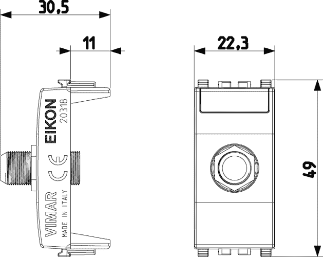 Eikon F Type Female Socket Connector White - PHOTO 3