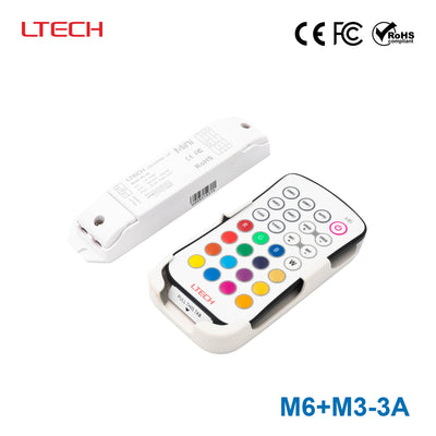 Ltech M6+M3-3A Mini Controller with RF Remote - RGB