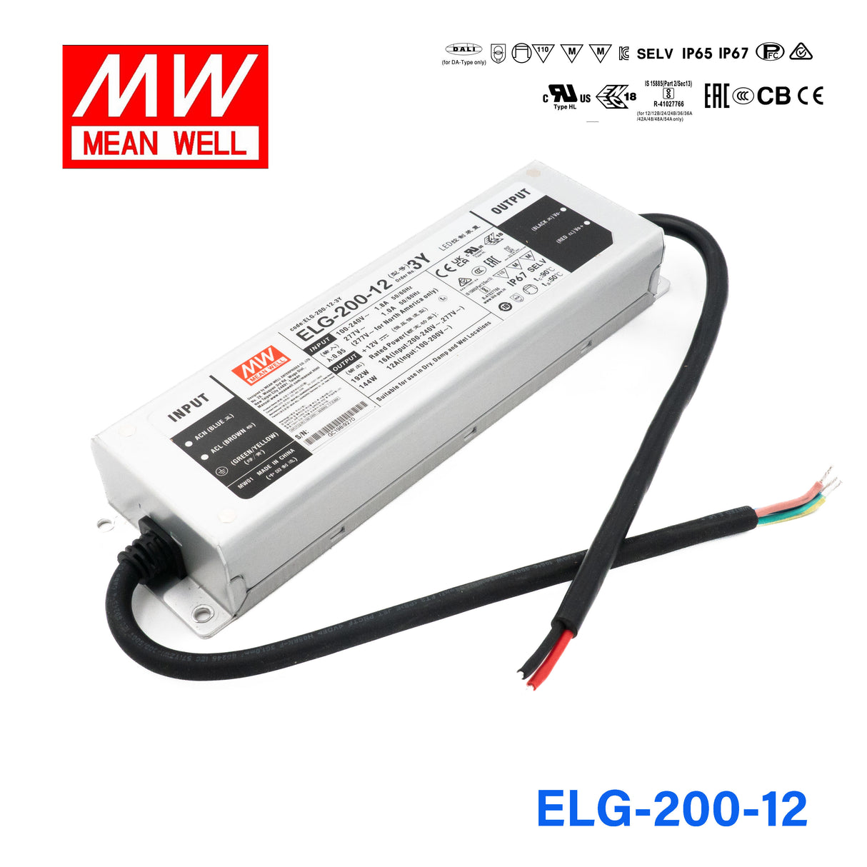 Mean Well ELG-200-12 Power Supply 192W 12V 16A