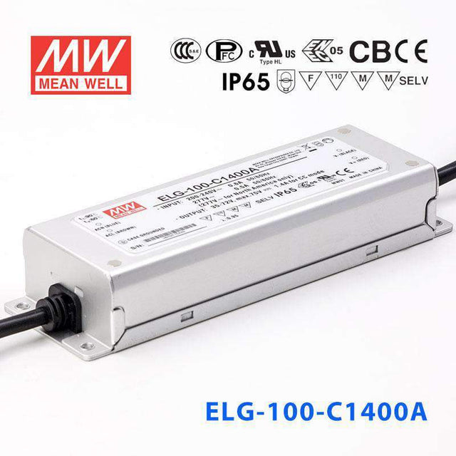 Mean Well ELG-100-C1400A Power Supply 100W 1400mA - Adjustable