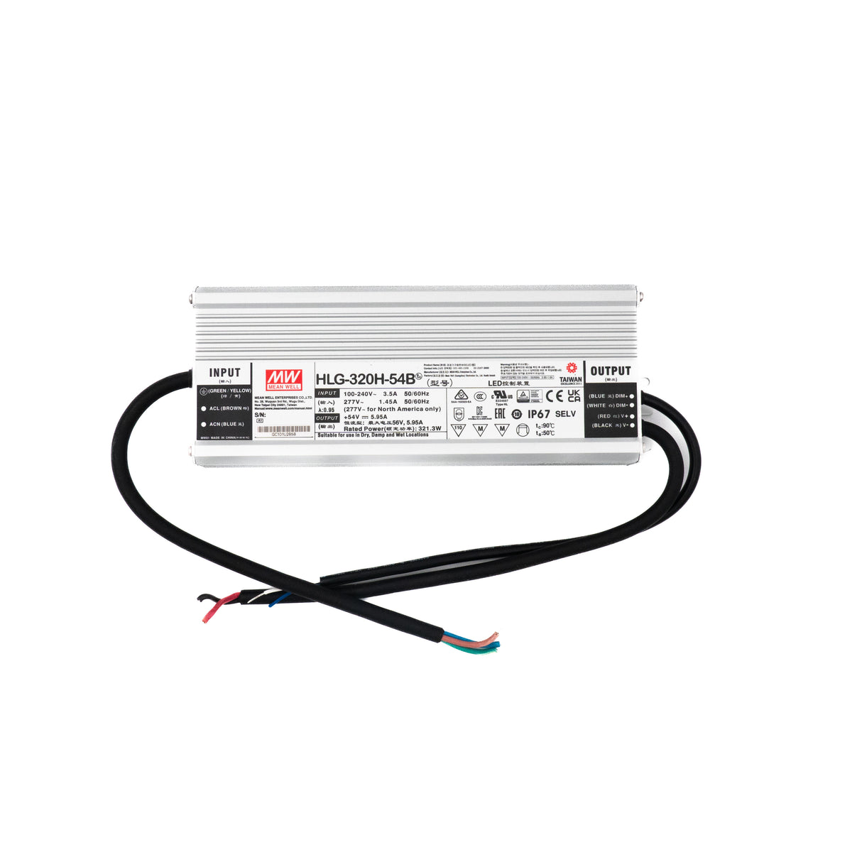 Mean Well HLG-320H-54B Power Supply 320W 54V- Dimmable 5.95A - PHOTO 1