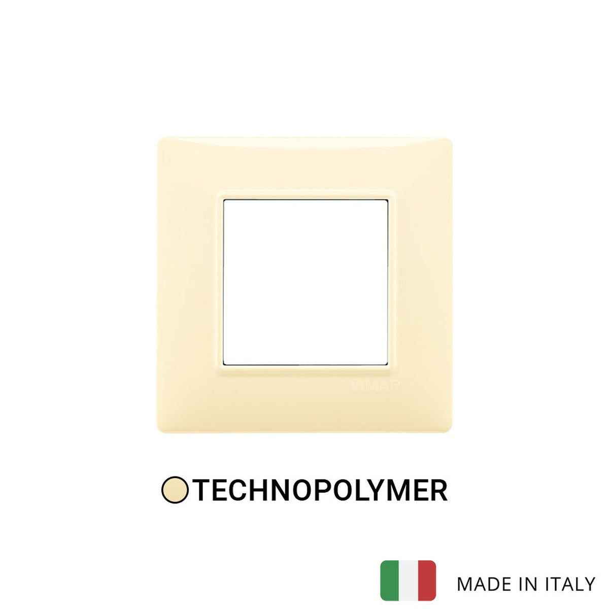 Vimar Plana Plate 2M Technopolymer Cream White - Square