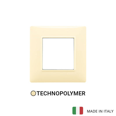 Vimar Plana Plate 2M Technopolymer Cream White - Square