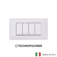 Vimar Plana Technopolymer 4 Gang Switch - White - 16A
