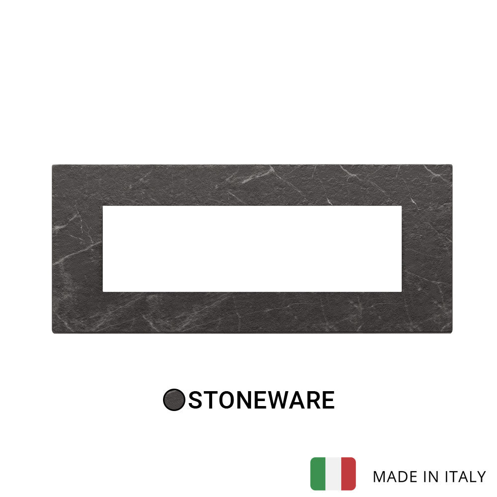 Vimar Eikon Exe Plate 7M Marbl Stoneware Black Marquina