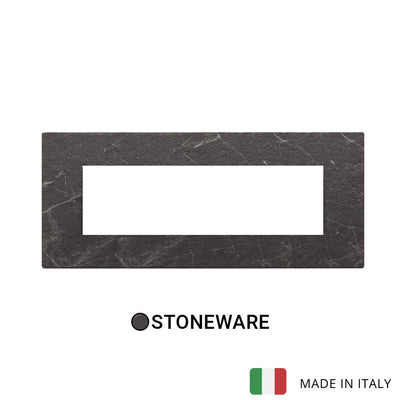 Vimar Eikon Exe Plate 7M Marbl Stoneware Black Marquina