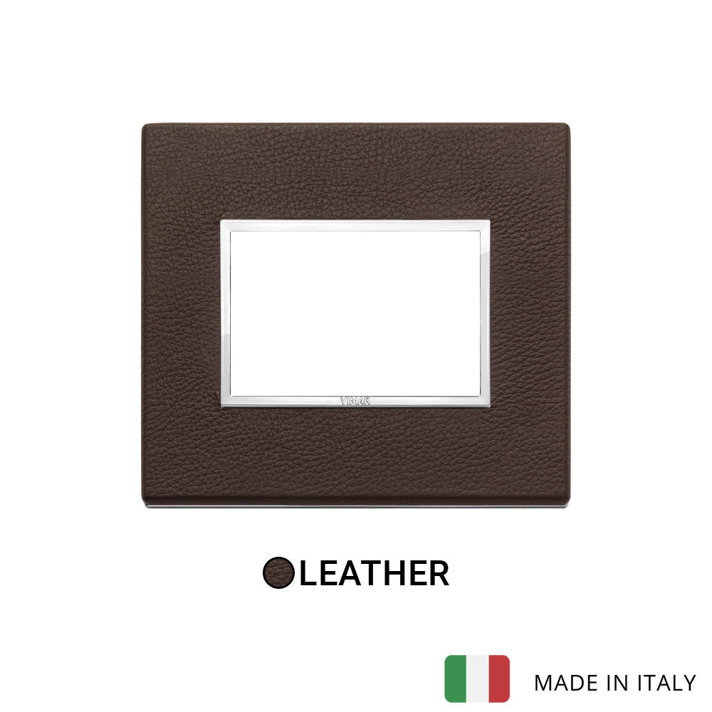 Vimar Eikon Evo Plate 3M Leather Tobacco