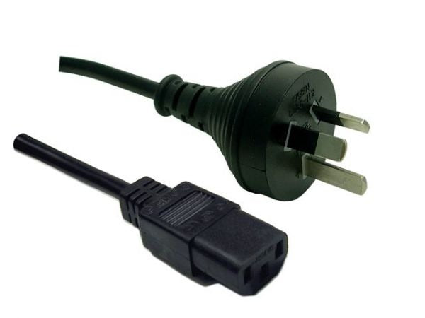1M 3 Pin Plug to IEC Female Plug 10A, SAA Approved Power Cord BLACK Colour