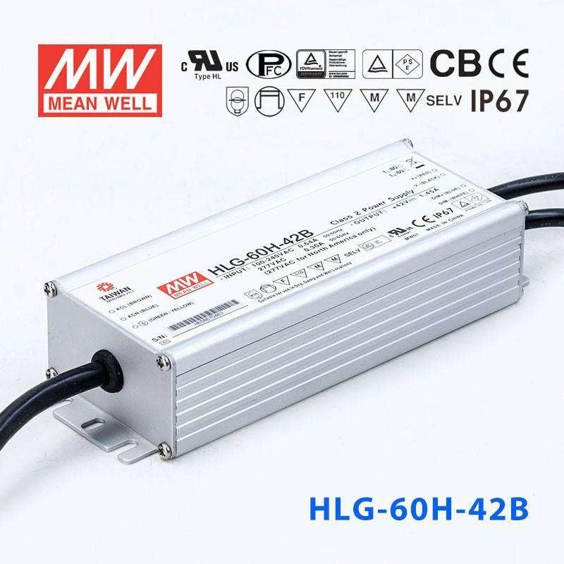 Mean Well HLG-60H-42B Power Supply 60W 42V - Dimmable