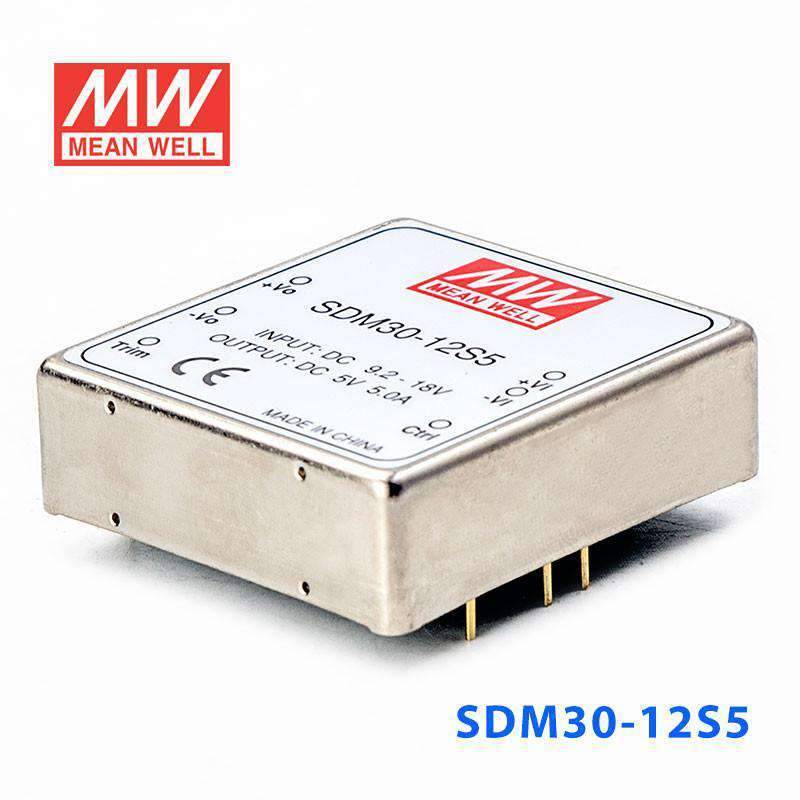 Mean Well SDM30-12S5 DC-DC Converter - 25W - 9.2~18V in 5V out 5A - PHOTO 1