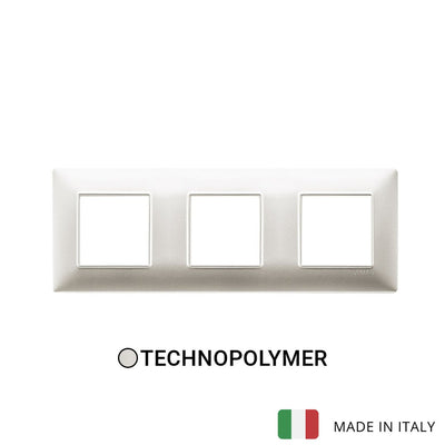 Vimar Plana Plate 6M(2+2+2) 71mm Technopolymer Matt Nickel