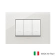 Vimar Eikon Glass 3 Gang Switch - Milky White - 16A