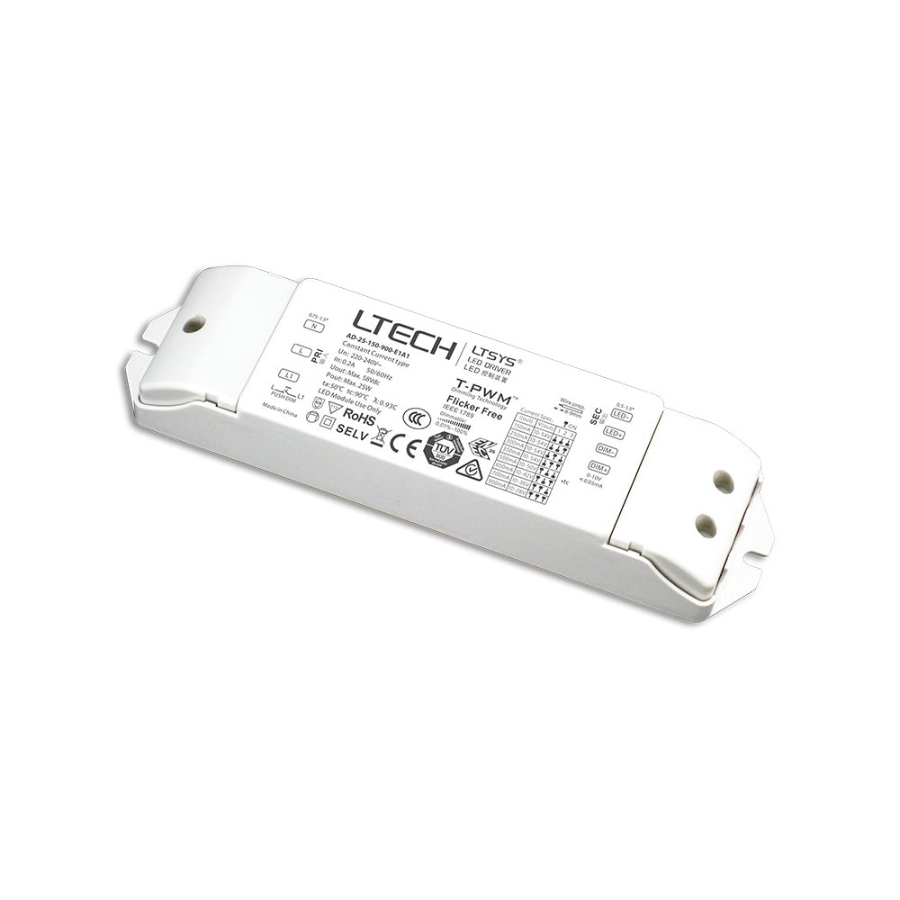 LTECH AD-25-150-900-E1A1 25W 150 ~ 900mA CC 0/1-10V LED Driver- Selectable Output