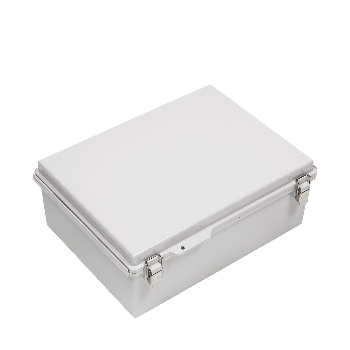 Boxco P-Series 300x400x150mm Plastic Enclosure, IP67, IK08, PC, Grey Cover, Molded Hinge and Latch Type - PHOTO 1