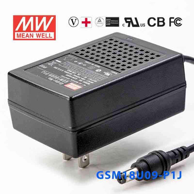 Mean Well GSM18U09-P1J Power Supply 18W 9V 2A