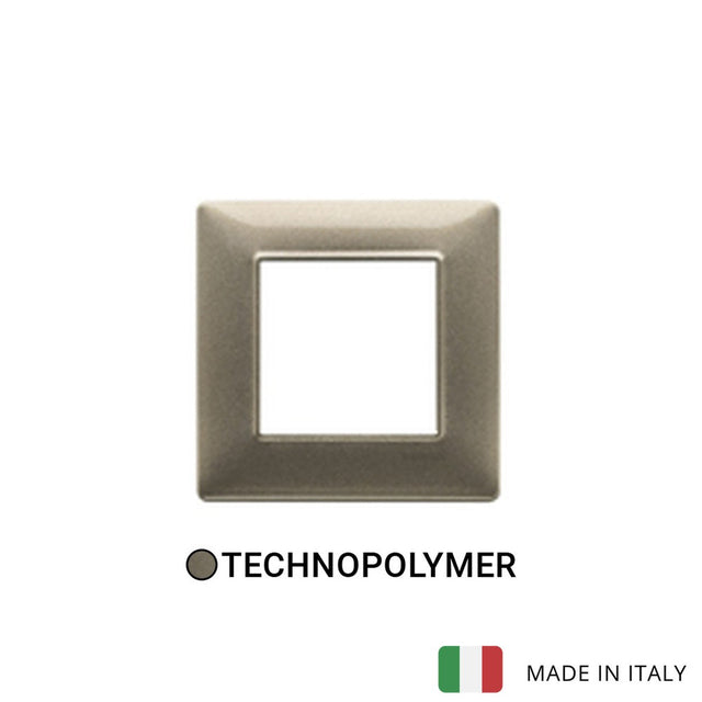 Vimar Plana Plate 2M Technopolymer Metallized Bronze - Square